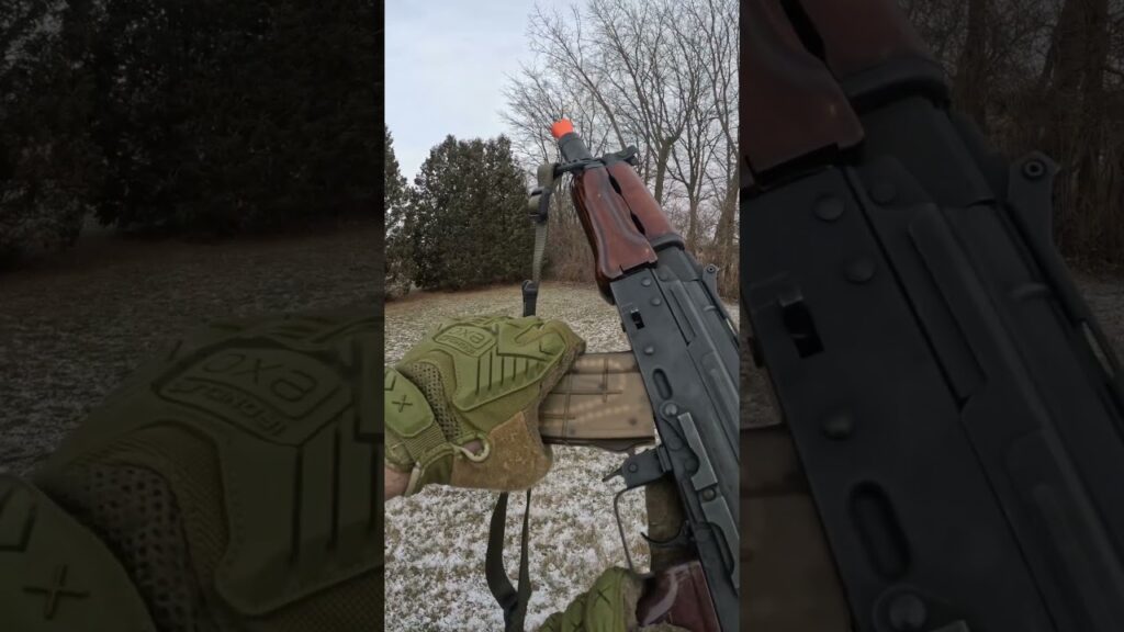 Electric Vs Gas Blowback Airsoft POV Winter Edition #shorts #airsoft