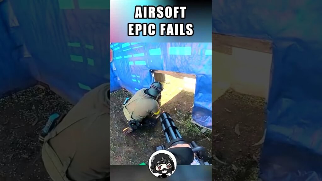 😂 AIRSOFT EPIC FAILS MINIGUN 😂 - #fail #airsoft #funny