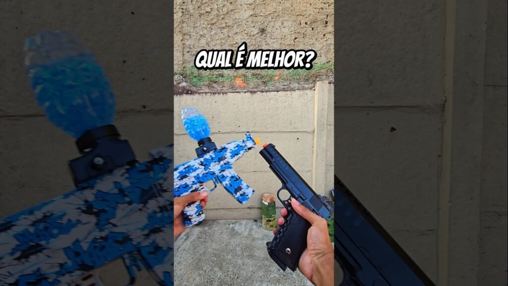 Arma de Gel VS Airsoft!!!#airsoft #armadegel #vs #asmr #satisfatorio