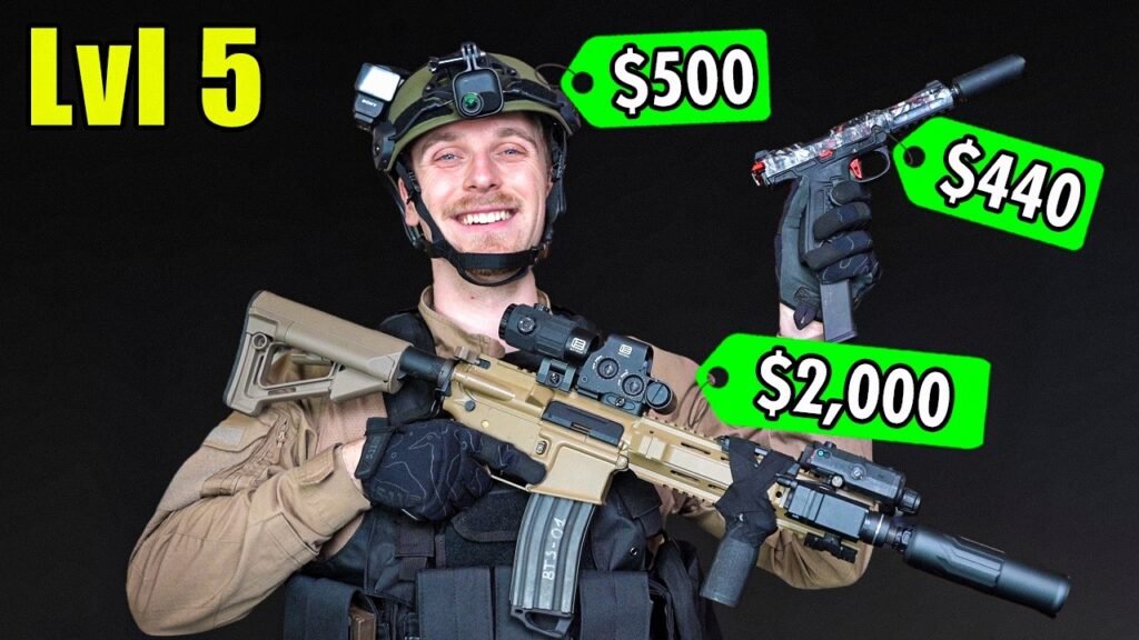 I Tried 5 Levels of Airsoft Loadouts!