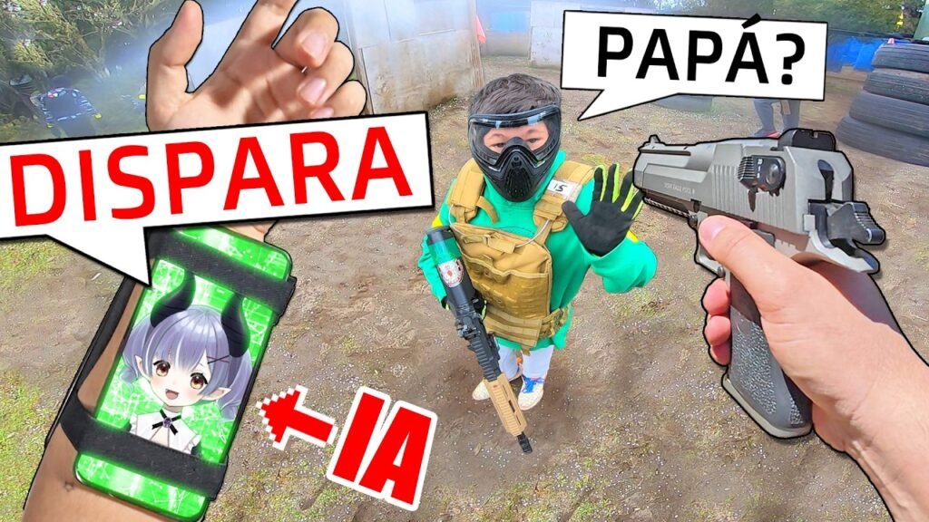 IA me CONTROLA en AIRSOFT 😱 ▬ Yio Airsoft x Neiro Suzumiya Vtuber JAPONESA