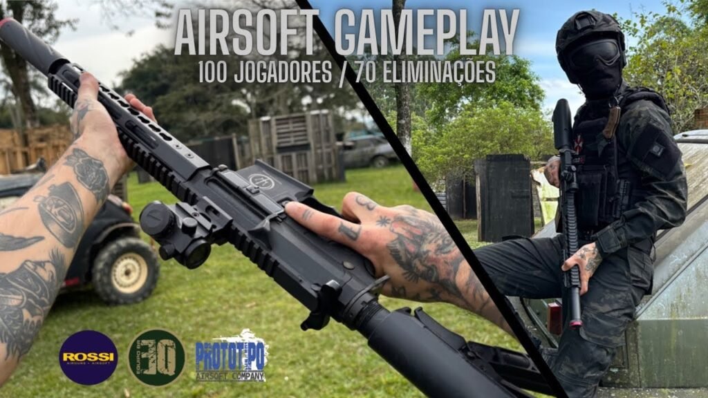 PARTIDA INSANA COM 100 JOGADORES - GAMEPLAY DE AIRSOFT COM NEPTUNE 10 UPADA