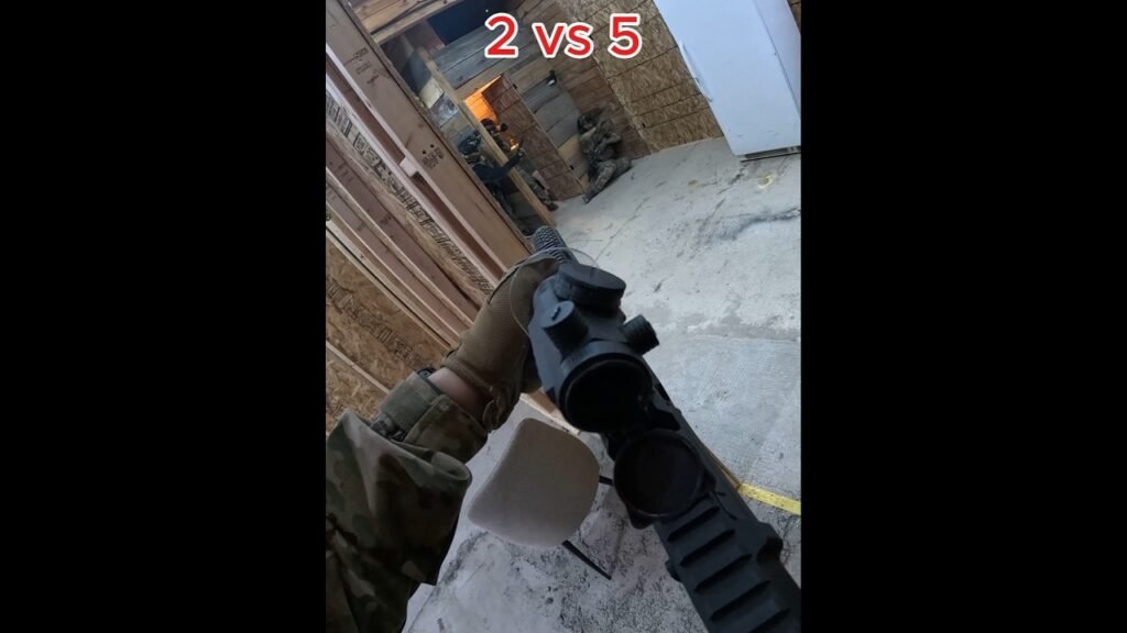 2v6… Bringing a Knife to a Rifle Fight 🔥 #airsoft #shorts #army